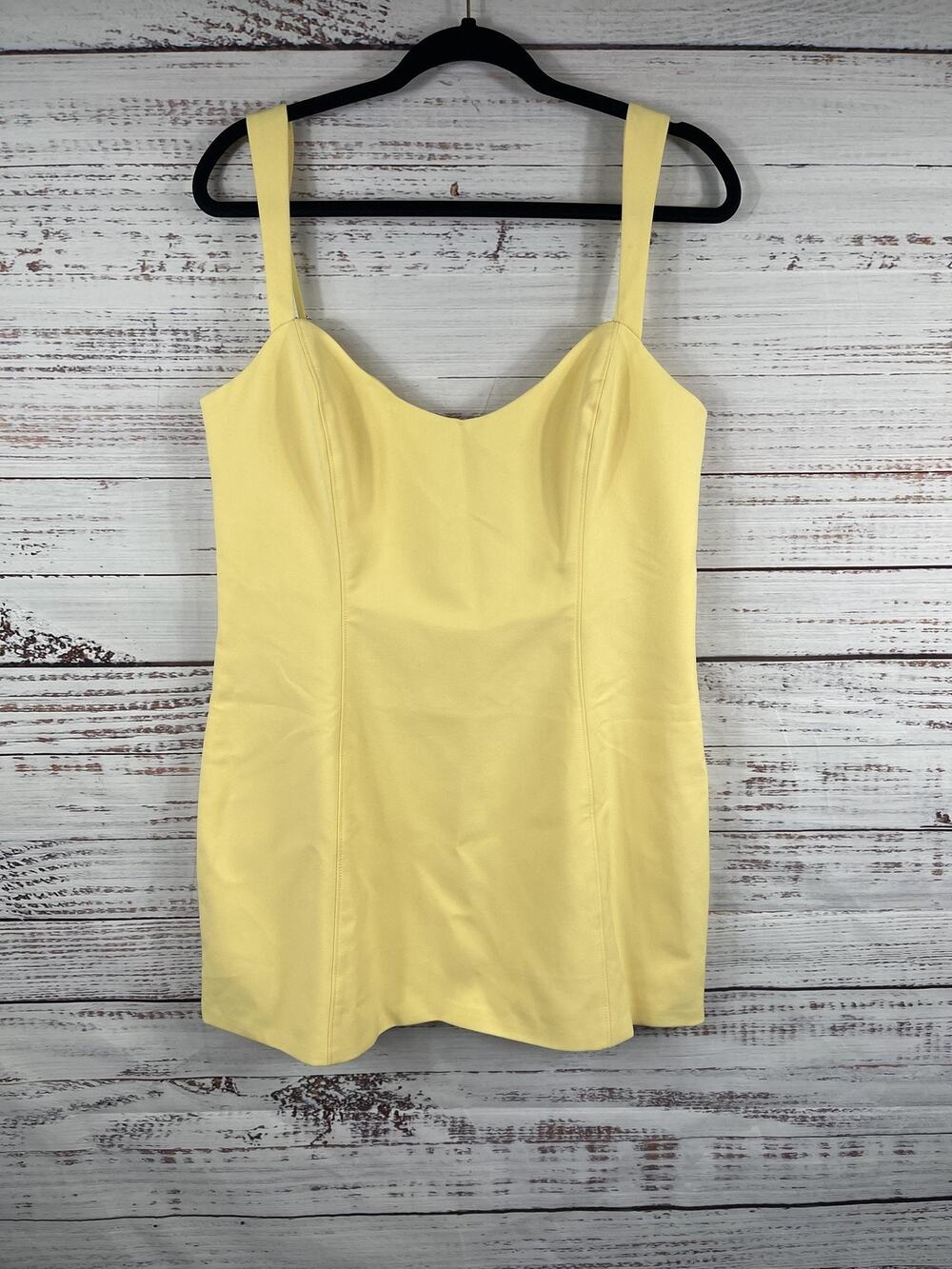 Oh Polly Dress Women's SZ 12 Yellow Sweetheart Bodycon Mini Cocktail Sleeveless